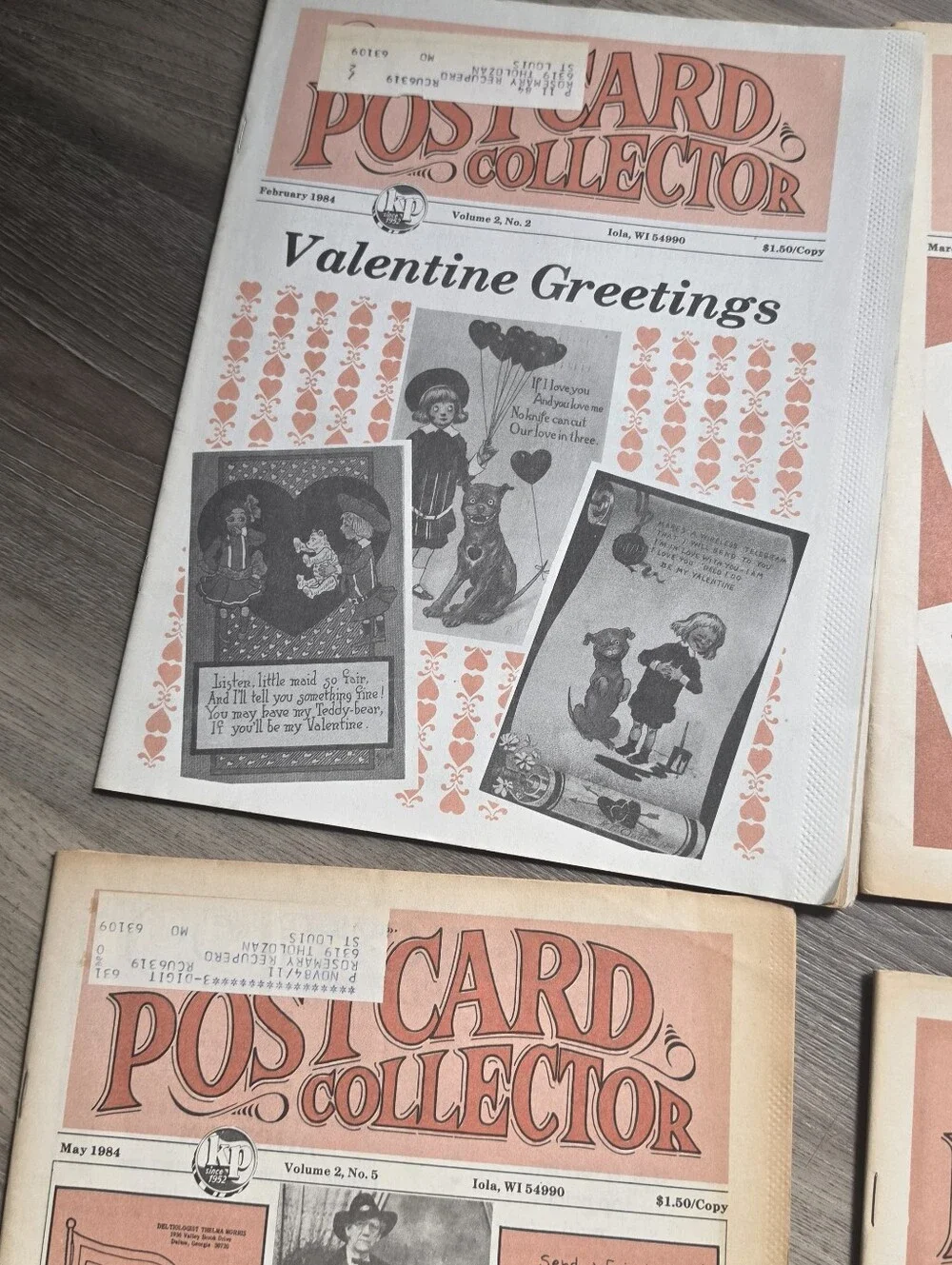 Vintage Postcard Collector Magazine Lot of 9 Issues 1984 Titanic Suffragette